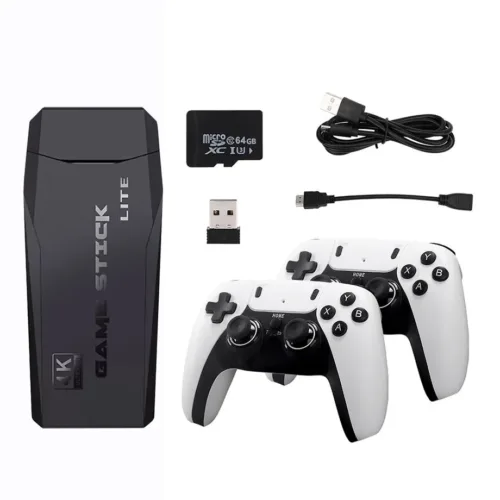 4K Ultra HD Game Stick + 2 x Wireless Controllers Gamepad Set