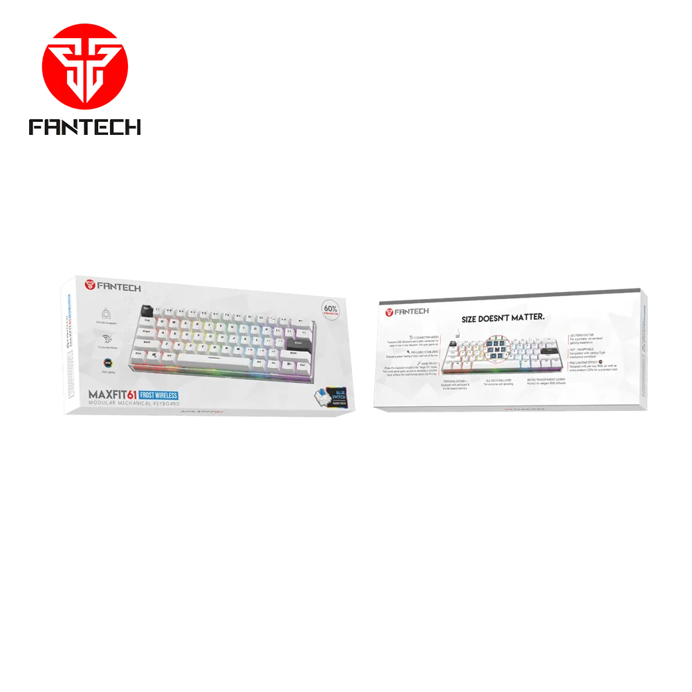 ⁦FANTECH MAXFIT61 FROST MK857 WIRELESS RGB MECHANICAL KEYBOARD – 3 CONNECTION MODES⁩ - الصورة ⁦4⁩