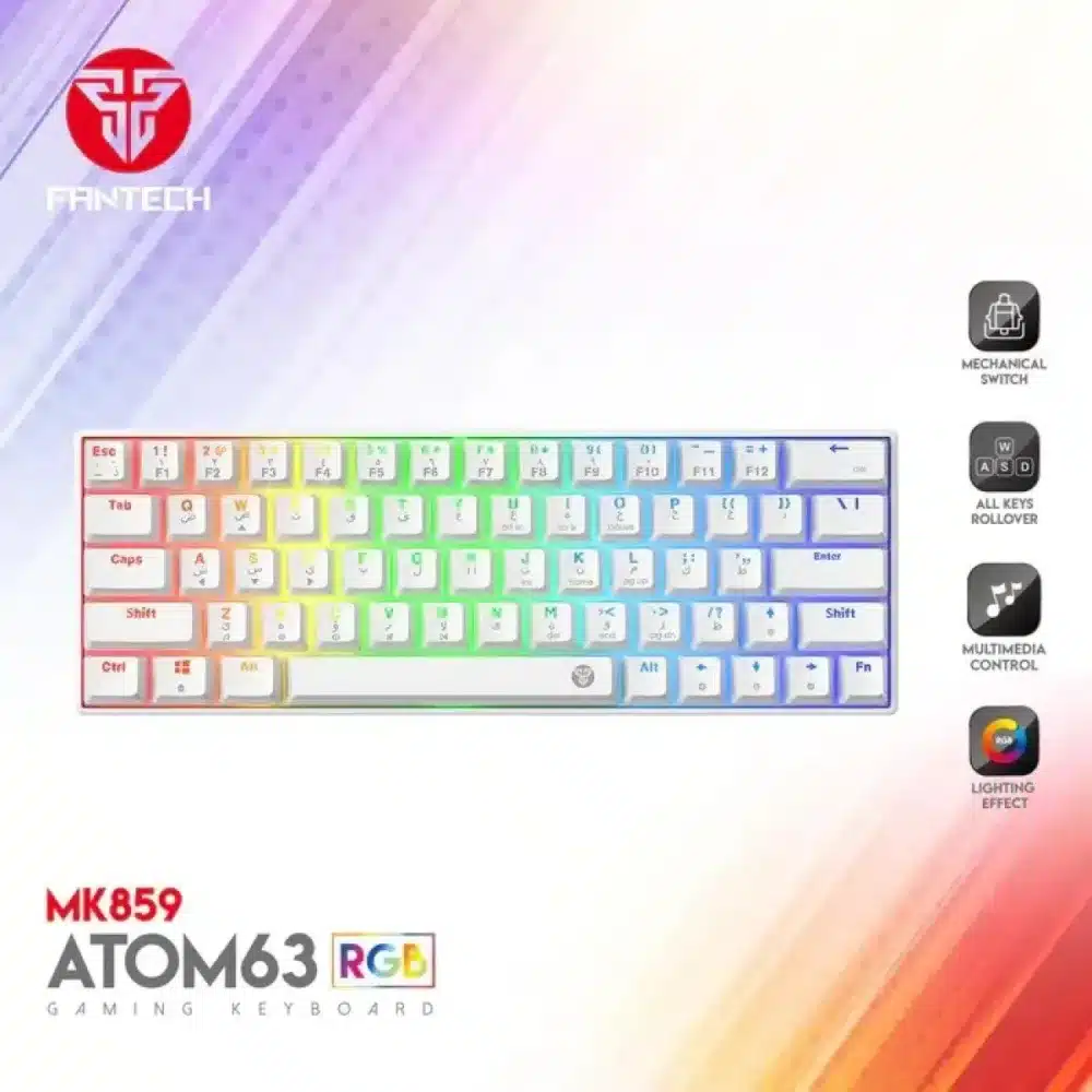 ⁦Fantech Atom63 MK859 Mechanical Gaming Keyboard 60%⁩ - الصورة ⁦2⁩