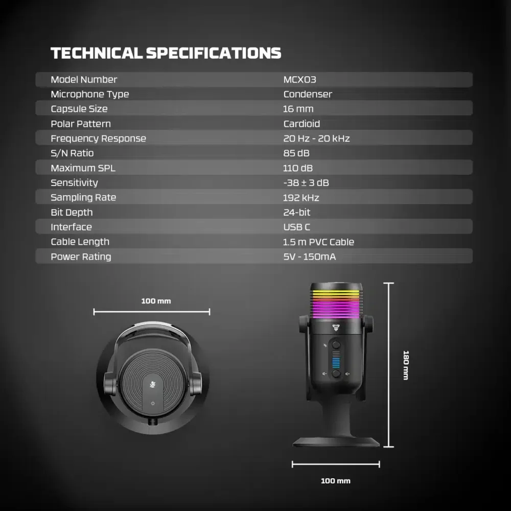 ⁦Fantech MCX03 LEVIOSA MAX CONDENSER MICROPHONE⁩ - الصورة ⁦2⁩