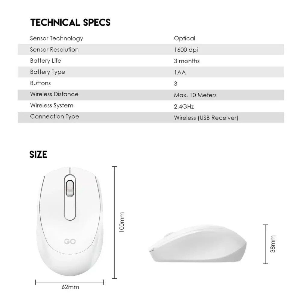 ⁦Fantech W603 Go Wireless Mouse⁩ - الصورة ⁦5⁩