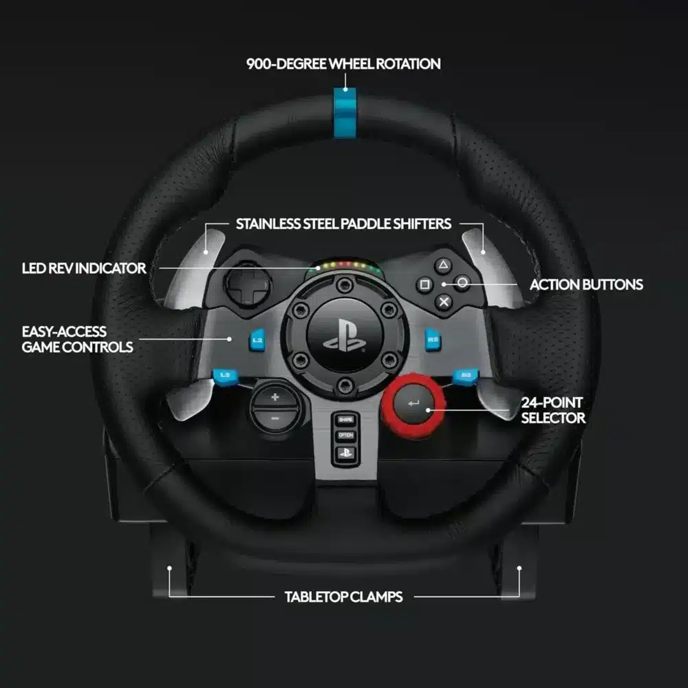 ⁦Logitech G29 Driving Force Racing Wheel and Floor Pedals⁩ - الصورة ⁦3⁩