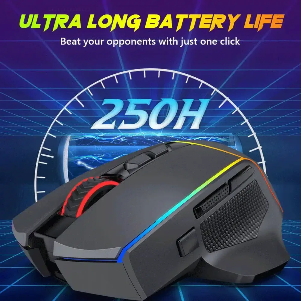 ⁦Redragon AXE PRO M814RGB 3 modes connections gaming mouse⁩ - الصورة ⁦5⁩
