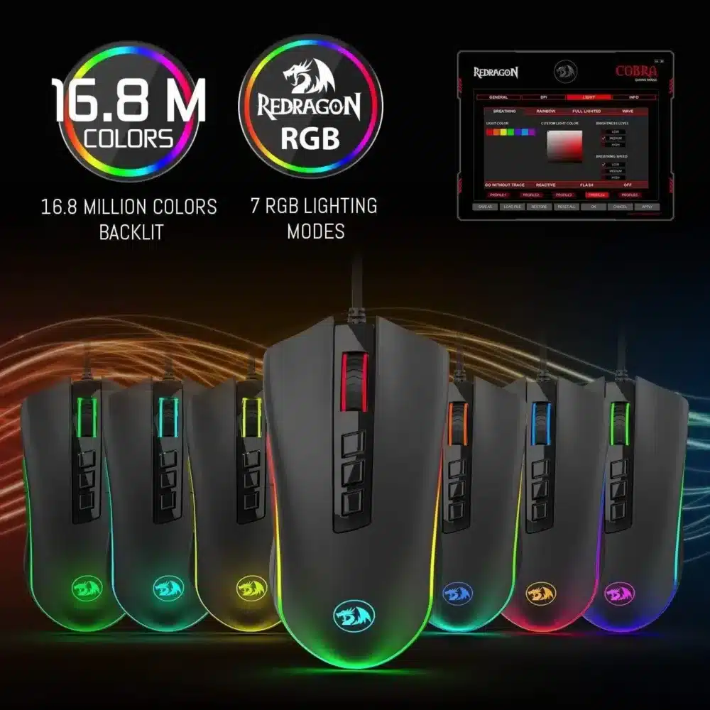 ⁦Redragon M711 COBRA Gaming Mouse⁩ - الصورة ⁦4⁩