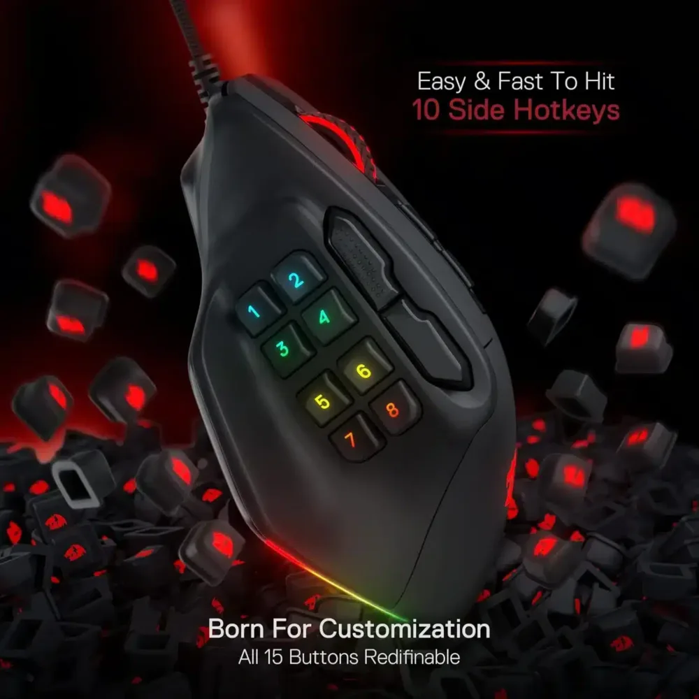 ⁦Redragon M811 Aatrox MMO Gaming Mouse⁩ - الصورة ⁦4⁩