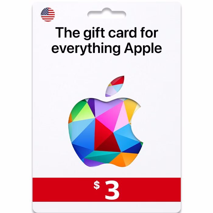 بطاقة شحن آبل ستور & آيتونز 3$ (Apple Store & iTunes Gift Card)