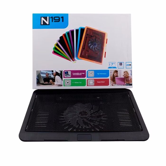 N191 LAPTOP COOLING PAD WITH 140MM LED FAN, UP TO 17-INCH