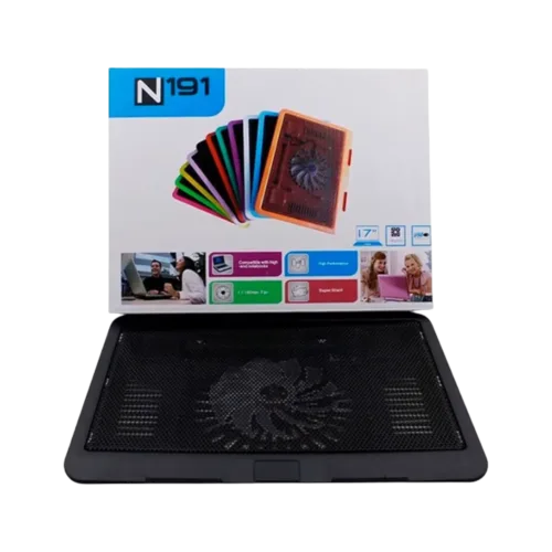 N191 LAPTOP COOLING PAD WITH 140MM LED FAN, UP TO 17-INCH