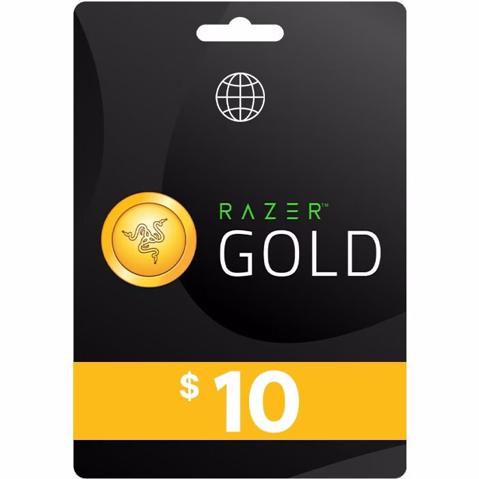 بطاقة شحن ريزر جولد 10$ (Razer Gold Gift Card)