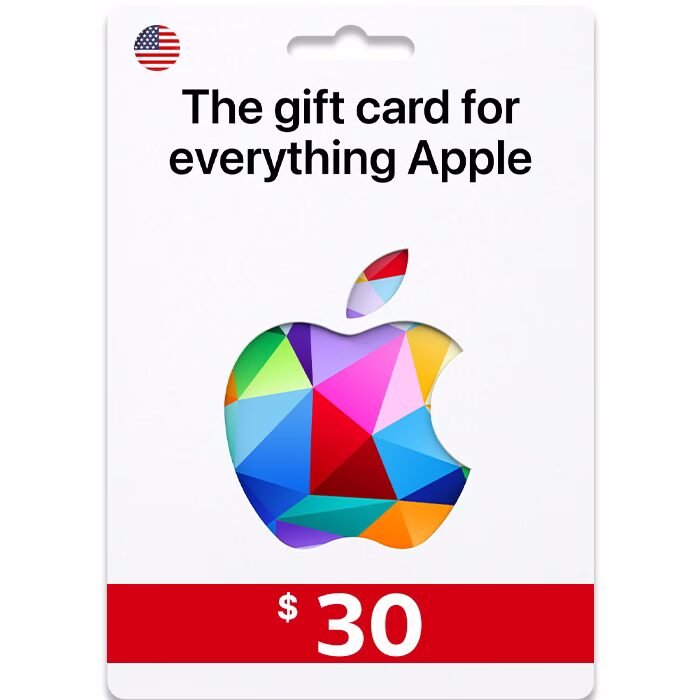 بطاقة شحن آبل ستور & آيتونز 30$ (Apple Store & iTunes Gift Card)