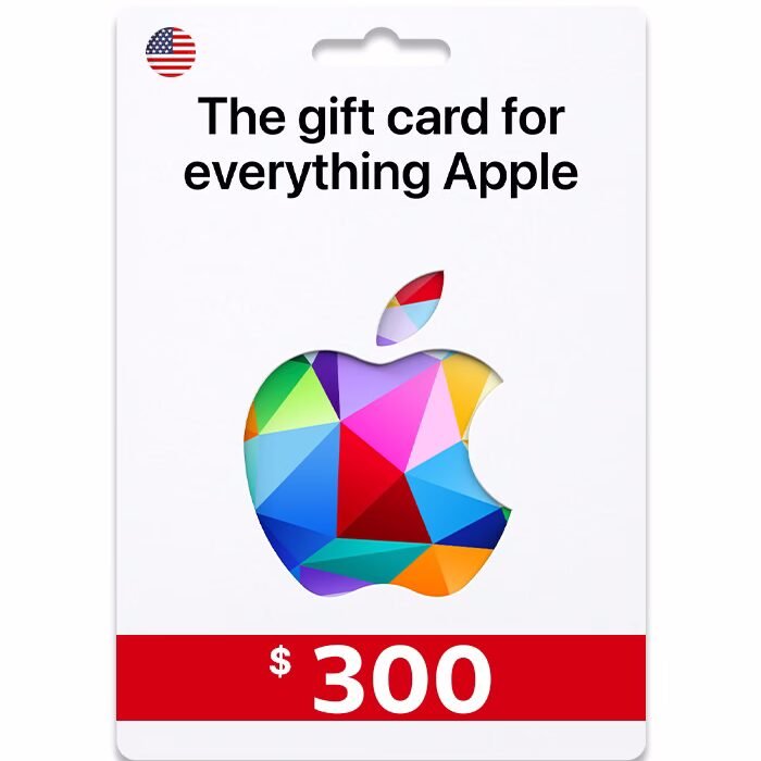 بطاقة شحن آبل ستور & آيتونز 300$ (Apple Store & iTunes Gift Card)