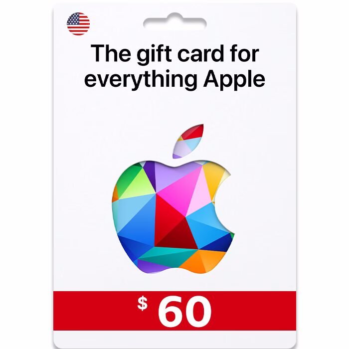 بطاقة شحن آبل ستور & آيتونز 60$ (Apple Store & iTunes Gift Card)