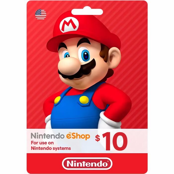 بطاقة شحن نينتندو أمريكي Nintendo eShop $10 Gift Card US