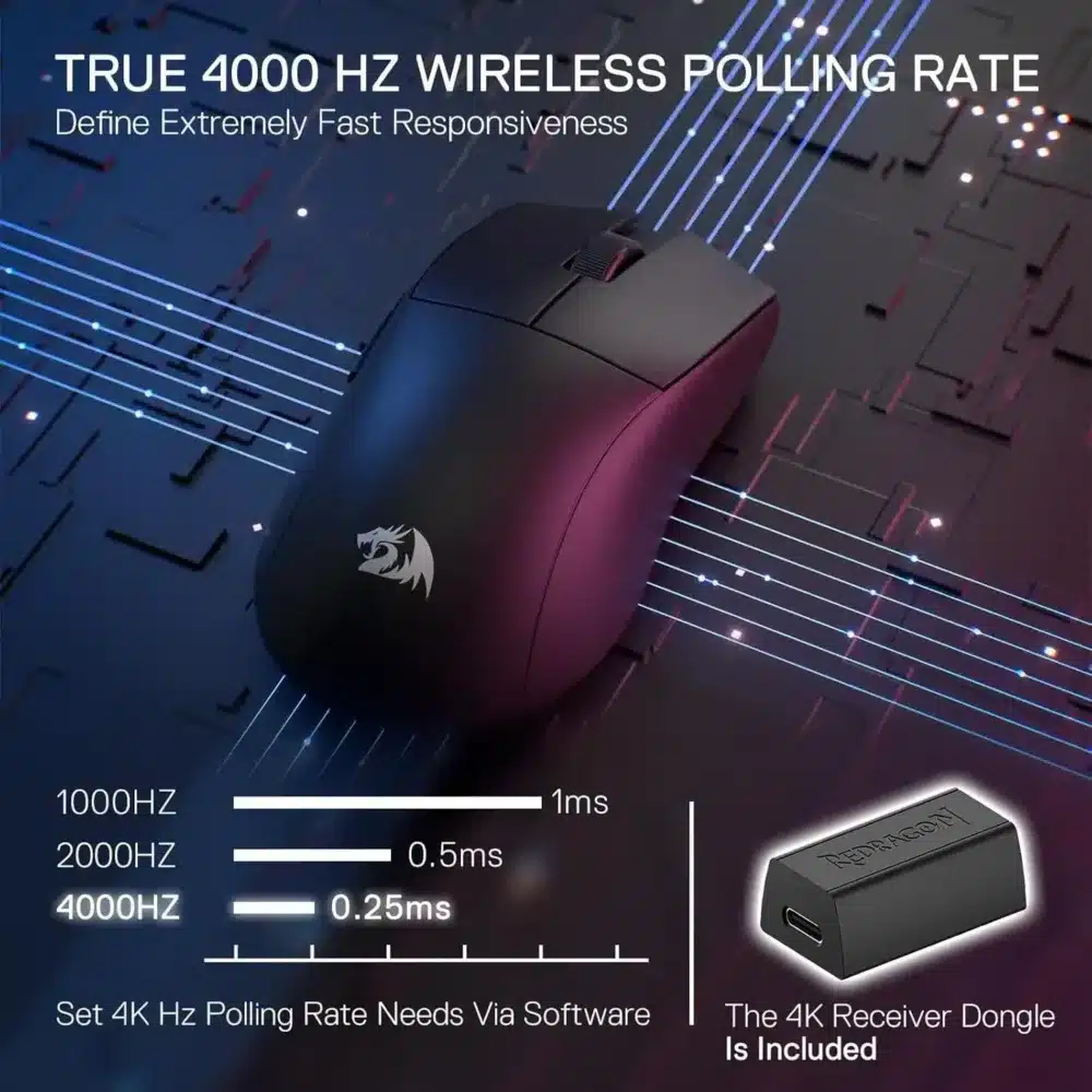 ⁦Redragon M916 PRO 3-Mode Wireless Gaming Mouse 4K (26000 DPI)⁩ - الصورة ⁦5⁩
