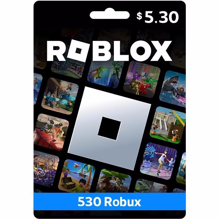 بطاقة شحن روبلوكس 530 روبوكس Roblox Digital Gift Card $5.30 – 530 Robux