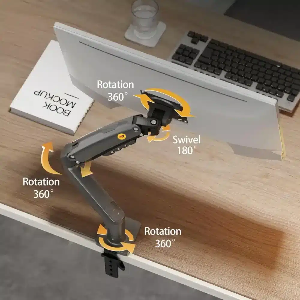 ⁦NORTH BAYOU F80 MONITOR DESK MOUNT STAND⁩ - الصورة ⁦2⁩