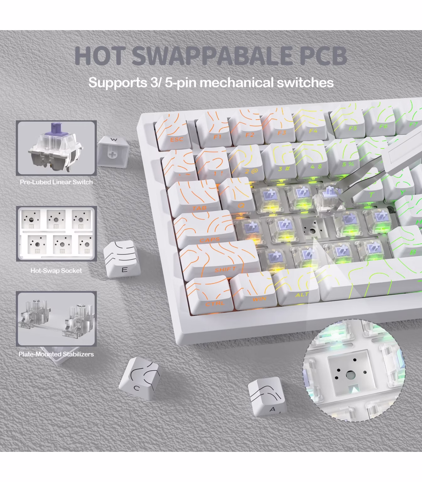 ⁦ATTACK SHARK X820Ultra Tri-mode Gasket Mechanical Keyboard⁩ - الصورة ⁦6⁩