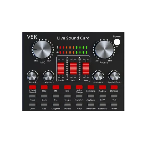 V8K Audio USB Sound Card Microphone Live Broadcast Sound Card