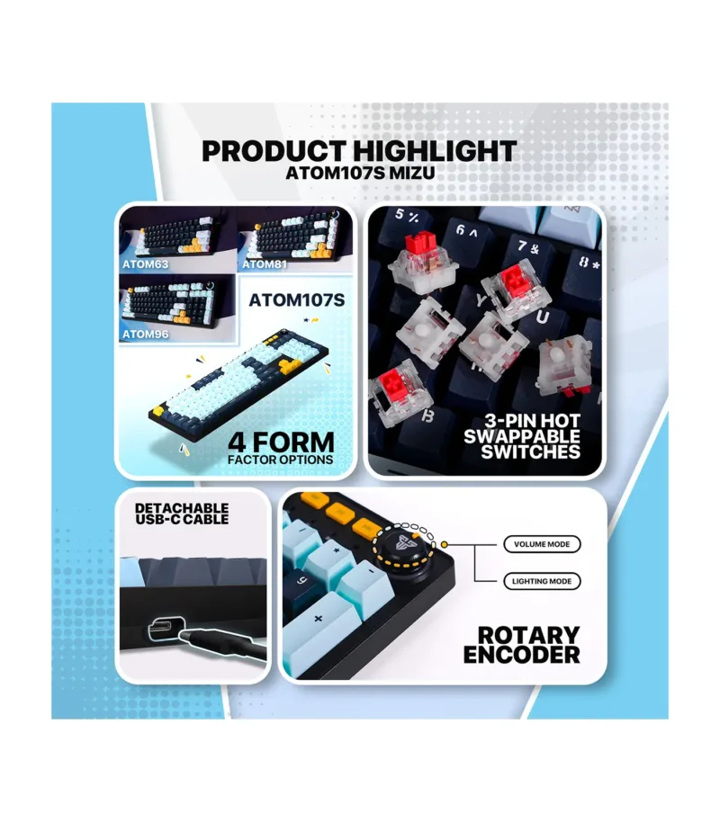 ⁦Mechanical Keyboard Atom107S MK893S⁩ - الصورة ⁦2⁩