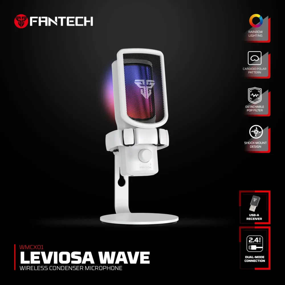 ⁦FANTECH LEVIOSA WAVE WMCX01 Wireless Condenser Microphone⁩ - الصورة ⁦3⁩