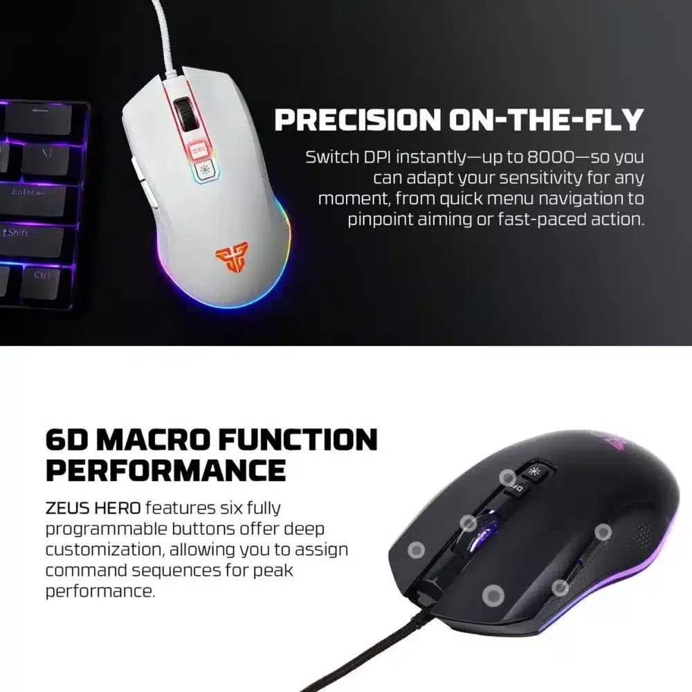 ⁦Fantech ZEUS HERO X5A Wired Gaming Mouse⁩ - الصورة ⁦3⁩