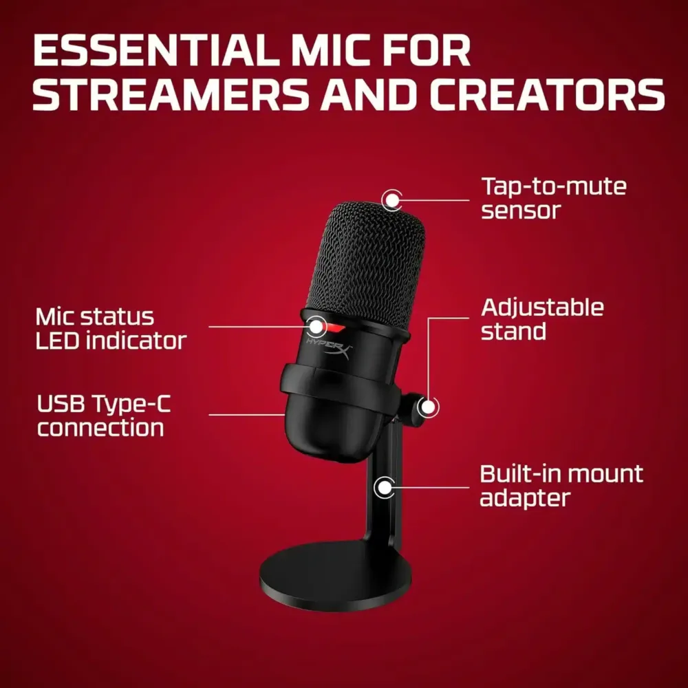⁦Hyperx Solocast Usb Gaming Microphone⁩ - الصورة ⁦2⁩