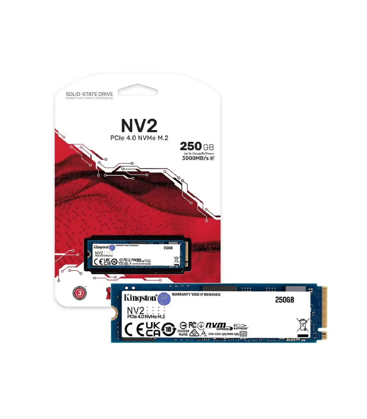 Kingston 250GB NV2 PCIe 4.0 3000mb NVMe SSD
