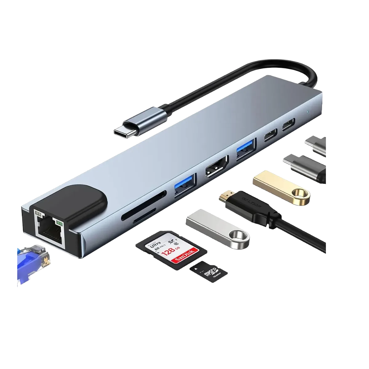 USB C HUB 8 in 1 USB C Adapter