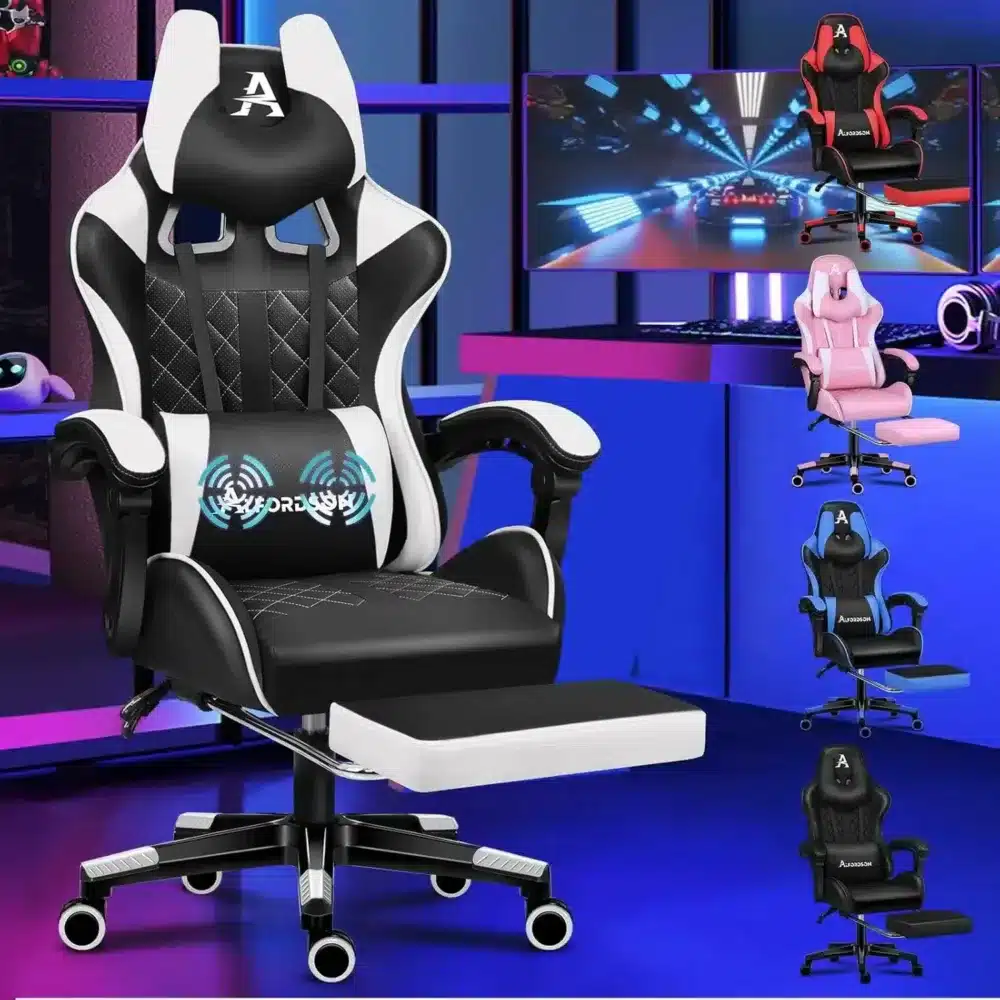 ⁦ALFORDSON Gaming Chair White⁩ - الصورة ⁦2⁩