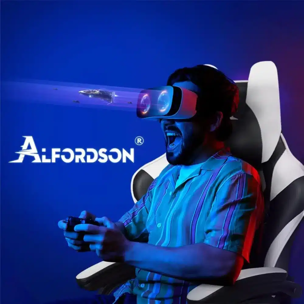 ⁦ALFORDSON Gaming Chair White⁩ - الصورة ⁦5⁩
