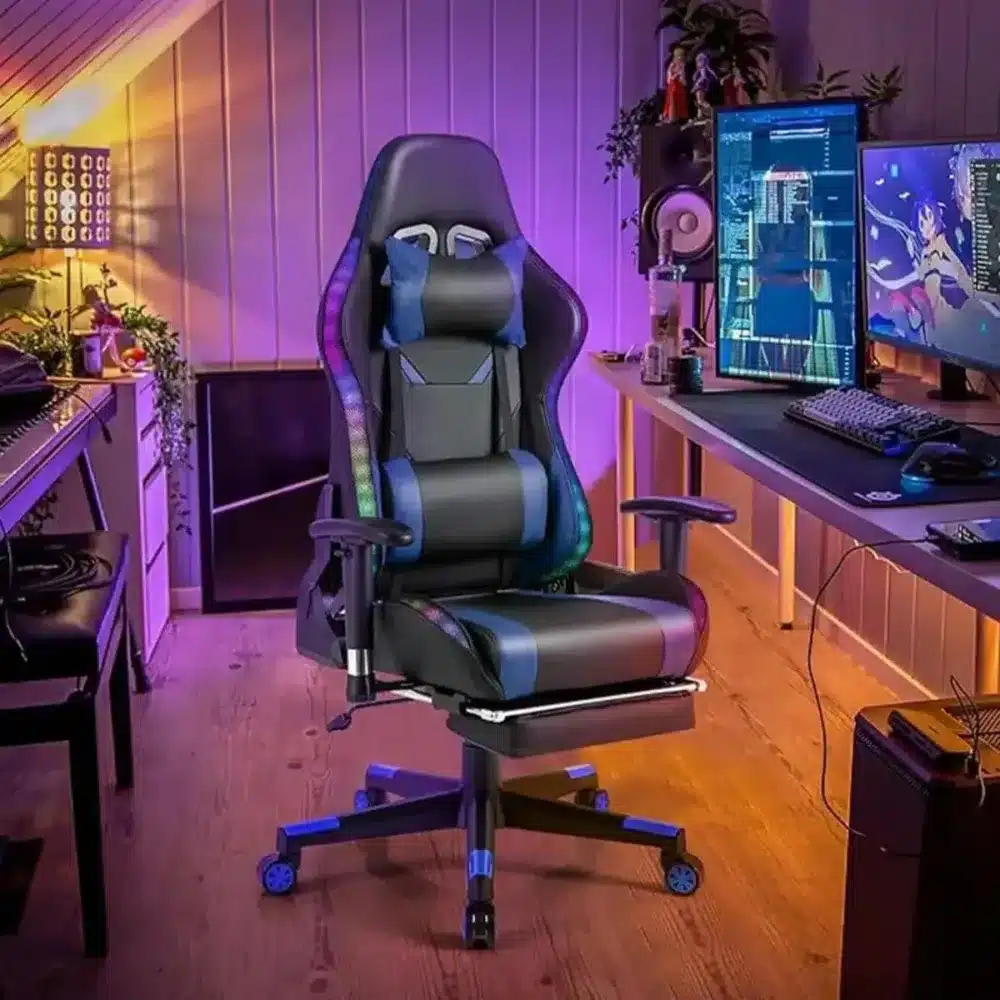 ⁦COSTWAY Gaming Chair with RGB⁩ - الصورة ⁦2⁩
