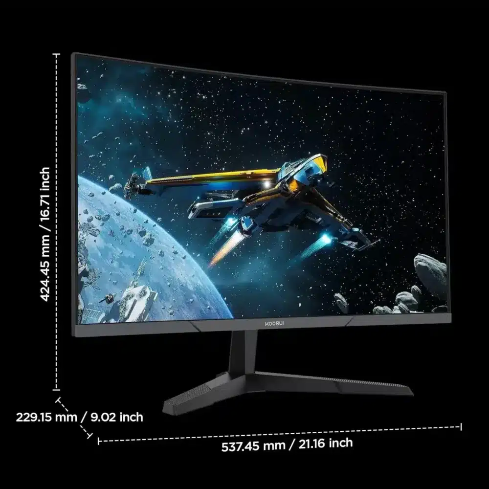 ⁦KOORUI 24E6CA 24-inch FHD 180Hz Curved Gaming Monitor⁩ - الصورة ⁦3⁩