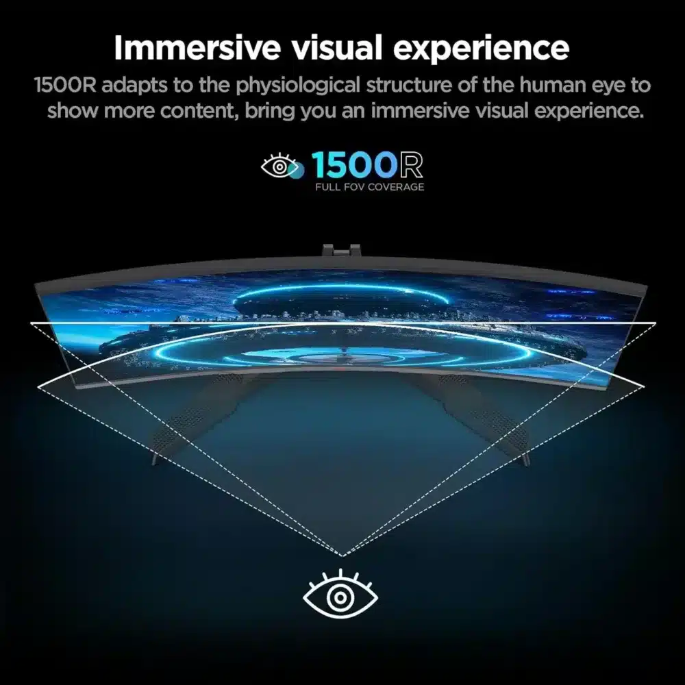 ⁦KOORUI 24E6CA 24-inch FHD 180Hz Curved Gaming Monitor⁩ - الصورة ⁦4⁩