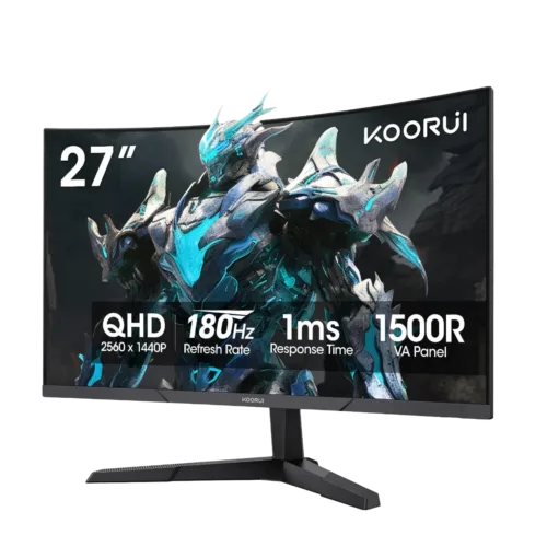 KOORUI 27E6QCA 27-inch QHD 180Hz Curved Gaming Monitor