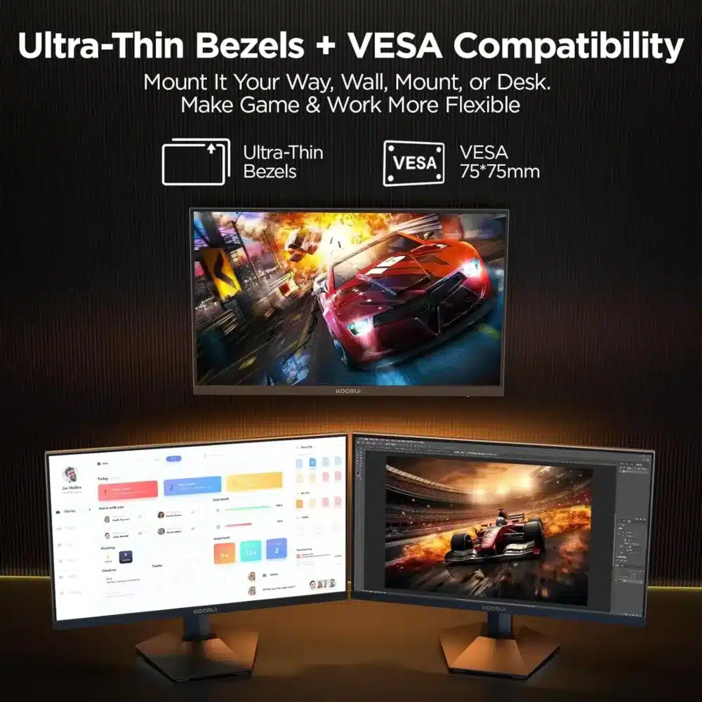 ⁦KOORUI G2411P 24-inch IPS FHD 200Hz Gaming Monitor⁩ - الصورة ⁦6⁩
