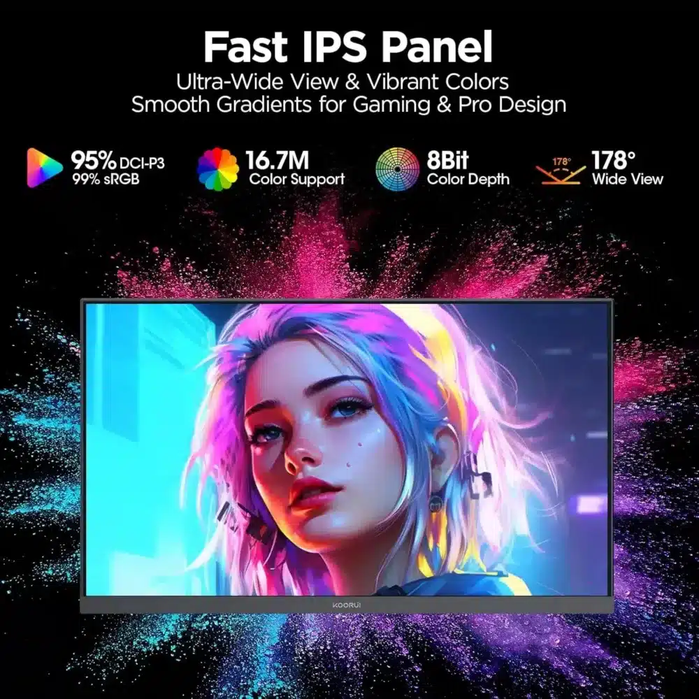 ⁦KOORUI G2511E 24-5 inch IPS FHD 320Hz Gaming Monitor⁩ - الصورة ⁦4⁩