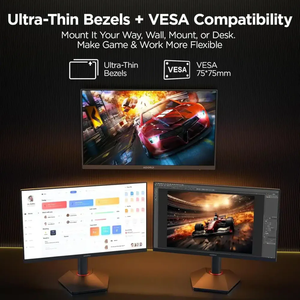 ⁦KOORUI G2511E 24-5 inch IPS FHD 320Hz Gaming Monitor⁩ - الصورة ⁦5⁩