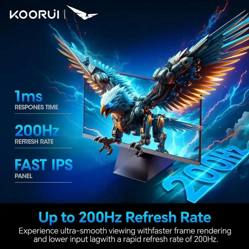 ⁦KOORUI G2511P 25-inch 200Hz IPS FHD Gaming Monitor⁩ - الصورة ⁦4⁩