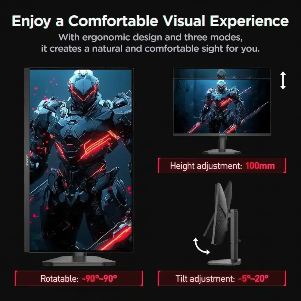 ⁦KOORUI G2722P 27-inch IPS QHD 200Hz Gaming Monitor⁩ - الصورة ⁦4⁩