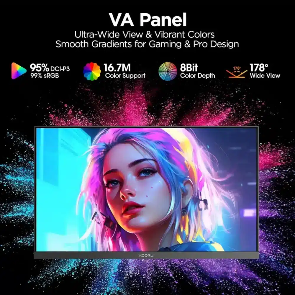 ⁦KOORUI GN02 27-inch FHD 240Hz Gaming Monitor⁩ - الصورة ⁦6⁩
