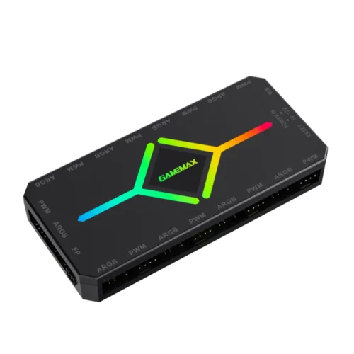 GameMax V4.0 ARGB PWM 9 Port Fan Hub With SATA Power and RF Remote
