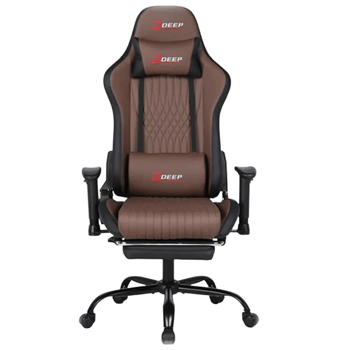 J Deep Gaming Chair with Footrest Brown