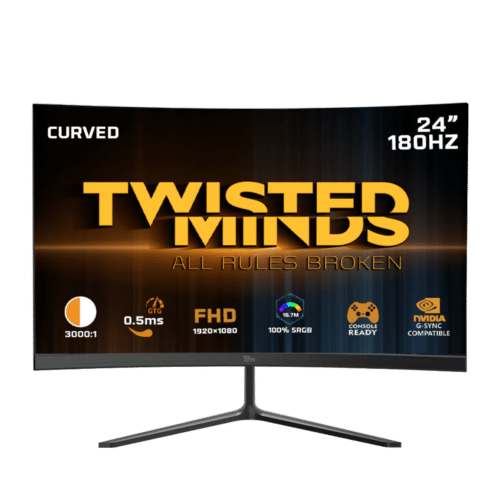 Twisted Minds 24 Curved FHD 180HZ, IPS, 0.5 MS, HDMI 2.1 Gaming Monitor - TMC24F180VA