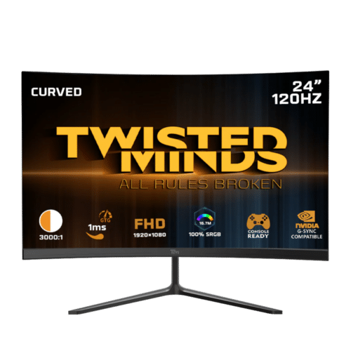 Twisted Minds 24 Curved FHD120HZ, IPS 1MS HDMI 2.1 Gaming Monitor TMC24F120VA