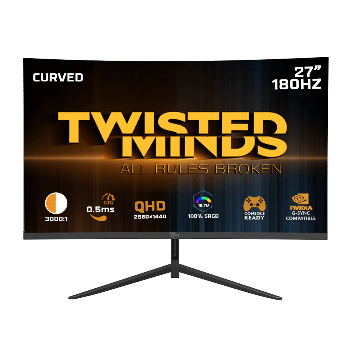 Twisted Minds 27 Curved QHD 180HZ, IPS, 0.5 MS, HDMI 2.1 Gaming Monitor - TMC27Q180VA