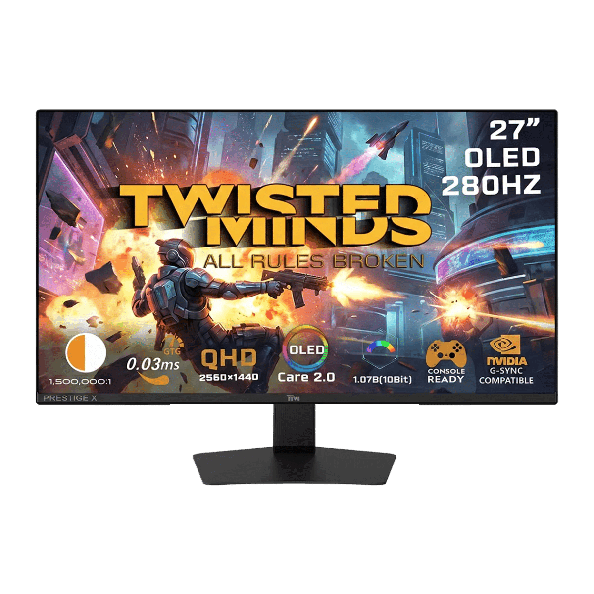 Twisted Minds 27 Prestige X Series OLED QHD 280HZ, IPS, 0.3 MS, HDMI 2.1 Gaming Monitor - TM27QDOLD280