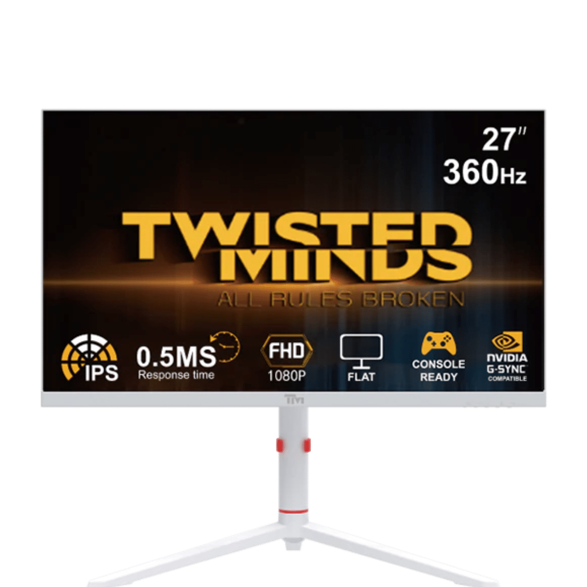 Twisted Minds Frost Series 27 FHD, 360HZ, 0.5MS, Fast IPS, HDMI 2.1 Gaming Monitor - White - TMA27FHD360IPS