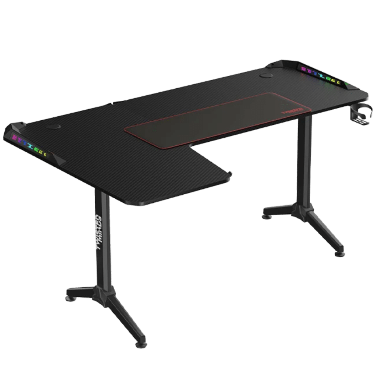 Twisted Minds WARRIOR L Shaped Gaming Desk RGB Left - Black - TM-Y-LB-RGB