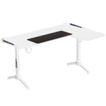 Twisted Minds WARRIOR L Shaped Gaming Desk RGB Right - White - TM-Y-RW-RGB