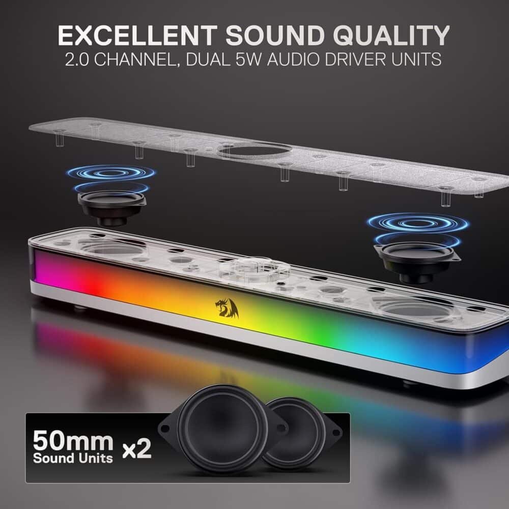 ⁦Redragon GS515 RGB Desktop Soundbar⁩ - الصورة ⁦3⁩